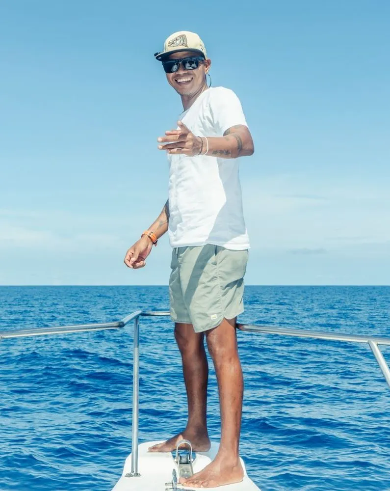 Jordanny Garcia on the boat off Playa Garza