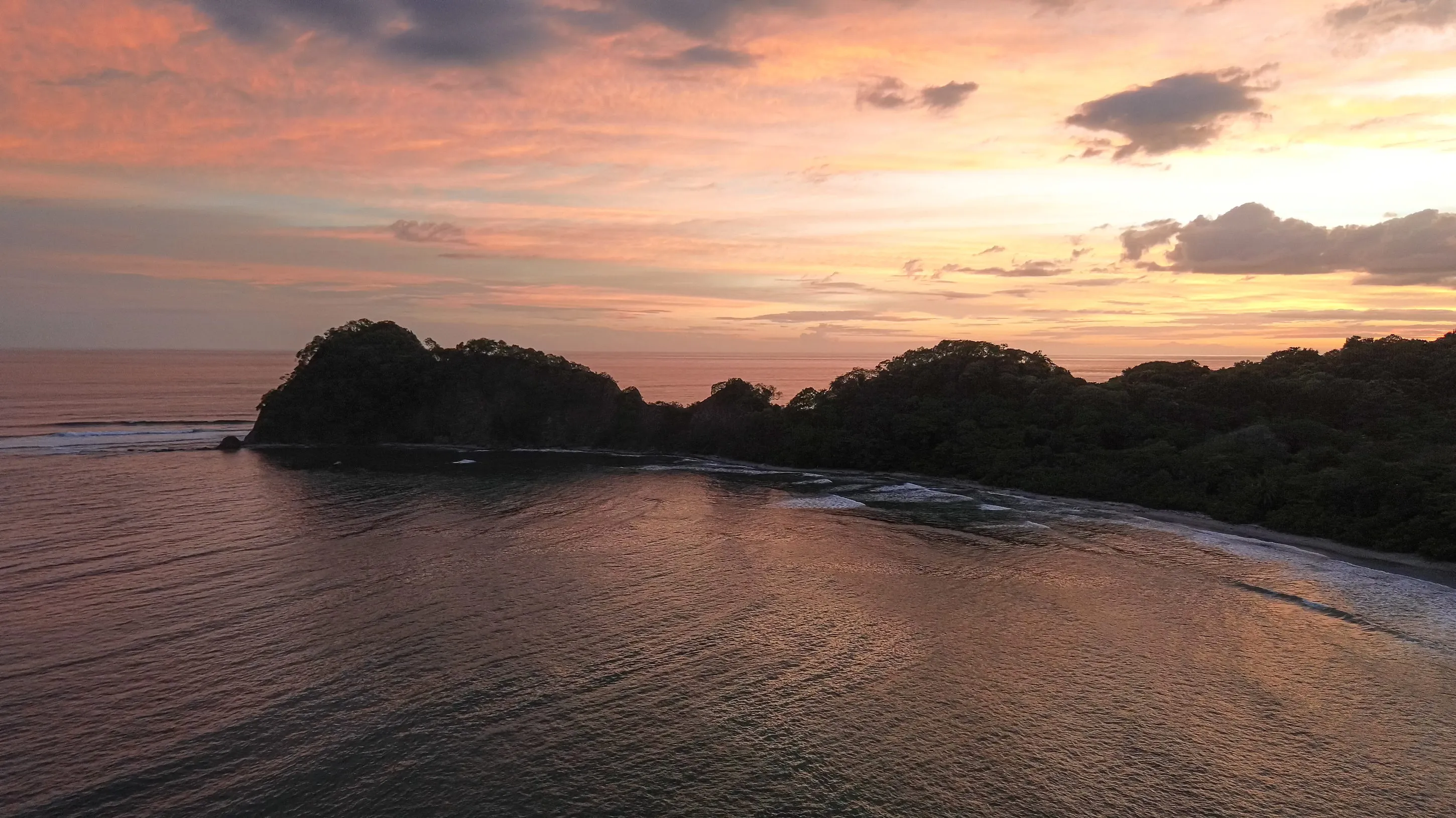 The beach at Garza in late light